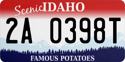 ID license plate 2A0398T