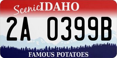ID license plate 2A0399B