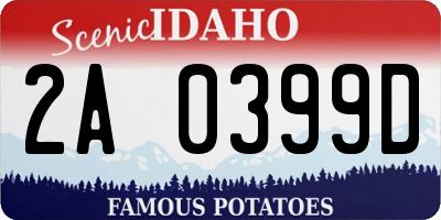 ID license plate 2A0399D