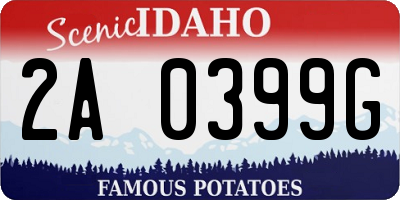 ID license plate 2A0399G