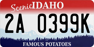 ID license plate 2A0399K