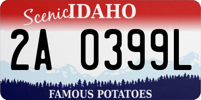 ID license plate 2A0399L