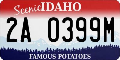 ID license plate 2A0399M