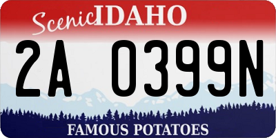 ID license plate 2A0399N