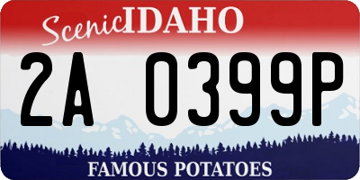 ID license plate 2A0399P