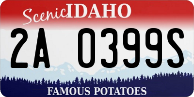 ID license plate 2A0399S