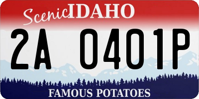 ID license plate 2A0401P