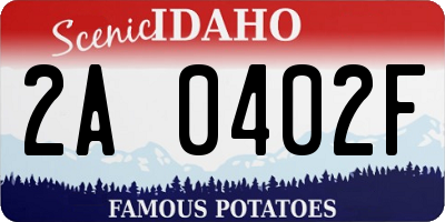 ID license plate 2A0402F