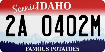ID license plate 2A0402M