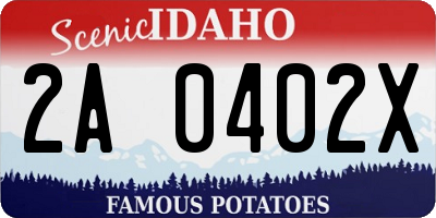 ID license plate 2A0402X