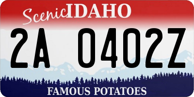 ID license plate 2A0402Z