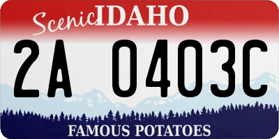 ID license plate 2A0403C