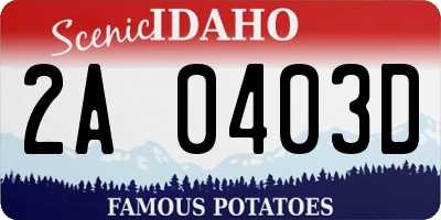 ID license plate 2A0403D