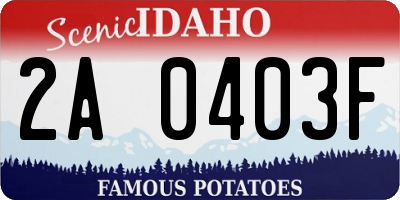 ID license plate 2A0403F