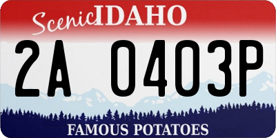 ID license plate 2A0403P