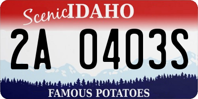 ID license plate 2A0403S