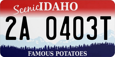 ID license plate 2A0403T