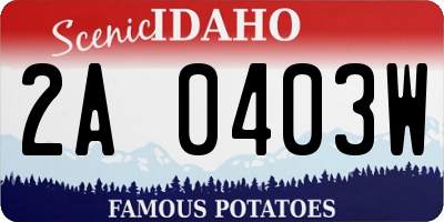 ID license plate 2A0403W
