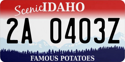 ID license plate 2A0403Z