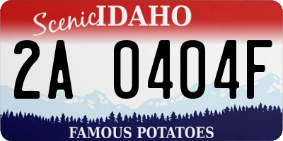 ID license plate 2A0404F