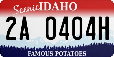 ID license plate 2A0404H