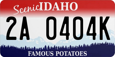 ID license plate 2A0404K