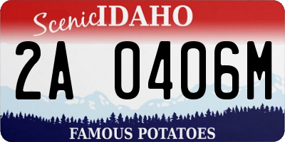 ID license plate 2A0406M