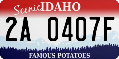 ID license plate 2A0407F