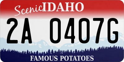 ID license plate 2A0407G