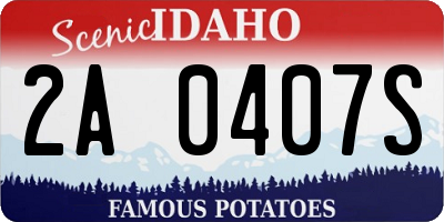 ID license plate 2A0407S