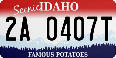 ID license plate 2A0407T