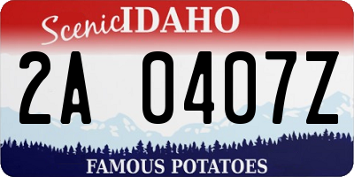 ID license plate 2A0407Z