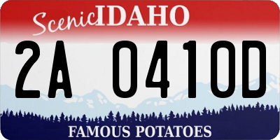 ID license plate 2A0410D
