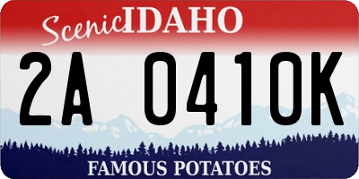 ID license plate 2A0410K