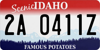 ID license plate 2A0411Z