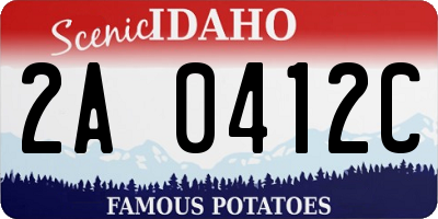 ID license plate 2A0412C