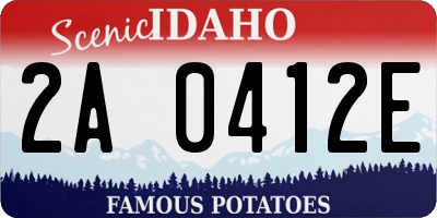 ID license plate 2A0412E