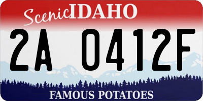 ID license plate 2A0412F