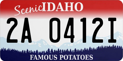 ID license plate 2A0412I