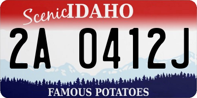 ID license plate 2A0412J