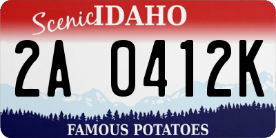 ID license plate 2A0412K
