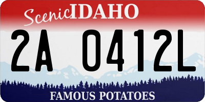 ID license plate 2A0412L