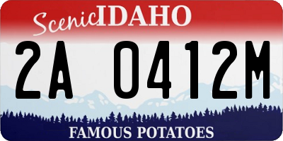 ID license plate 2A0412M