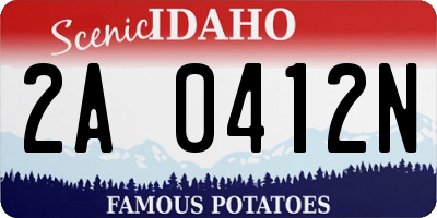 ID license plate 2A0412N