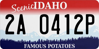ID license plate 2A0412P
