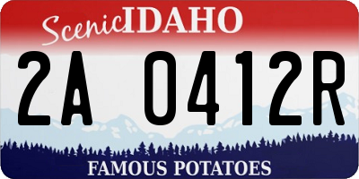ID license plate 2A0412R