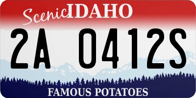 ID license plate 2A0412S