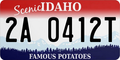 ID license plate 2A0412T