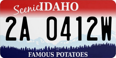 ID license plate 2A0412W