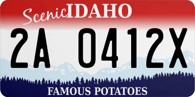 ID license plate 2A0412X